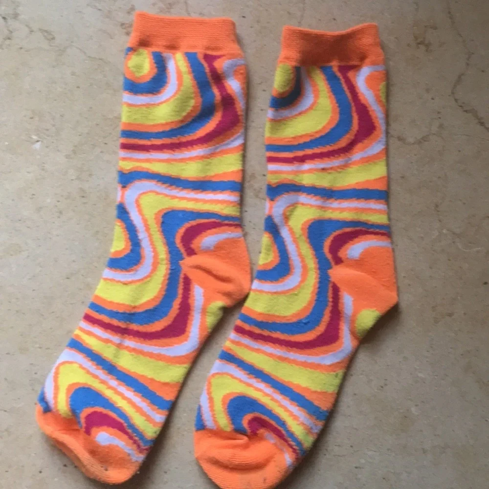 Colorful swirl ankle socks